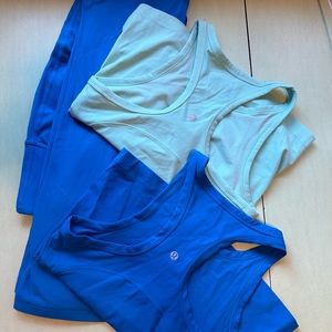 Lululemon Extra Long Flared Yoga Pants & Two Tanks Size 8